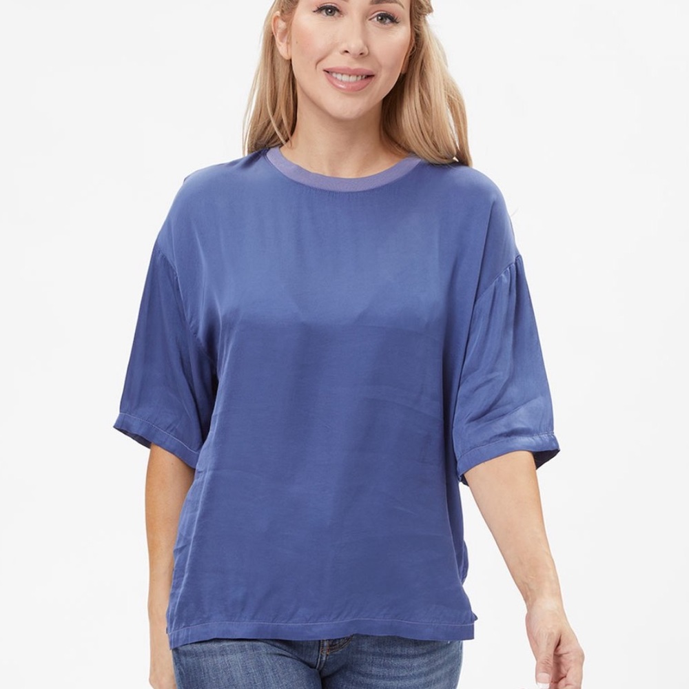 Michael Stars Space Blue Carson Boxy Short Sleeved Tee Size Small S NEW